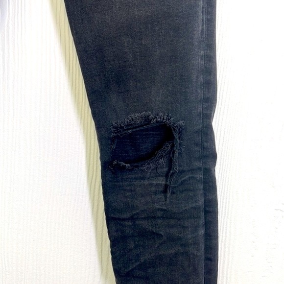 GAP - Y2K Black Stonewash Distressed Denim Jean Legging Size 4 - Picture 4 of 11